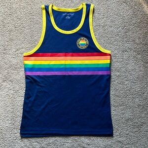 American Eagle Blue Tank Top Men's Small Rainbow Pride Playing for All Sides